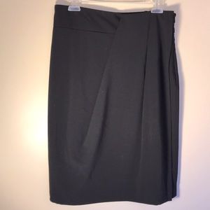 Peter Nygard Faux Wrap High Waisted Skirt, Black 8